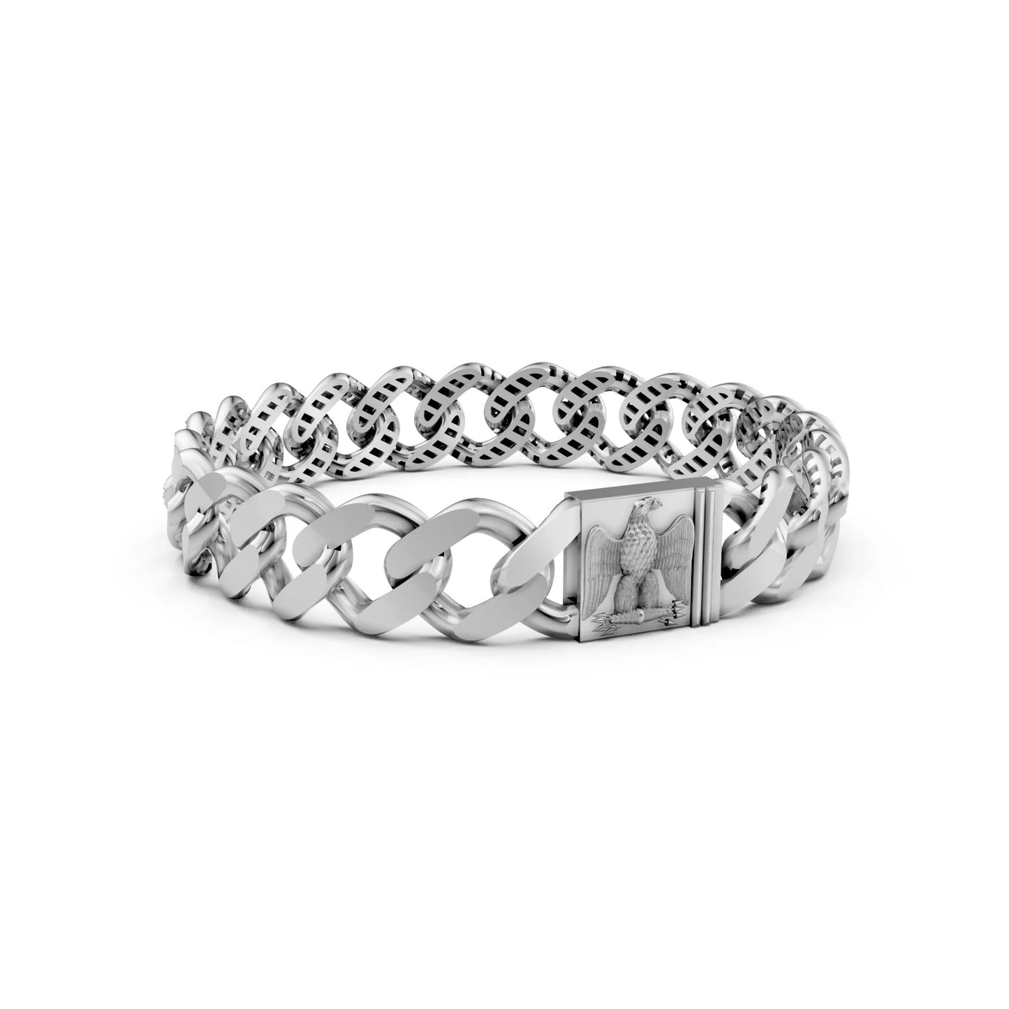 Men's Diamond-Accent Cuban Link Bracelet White Gold