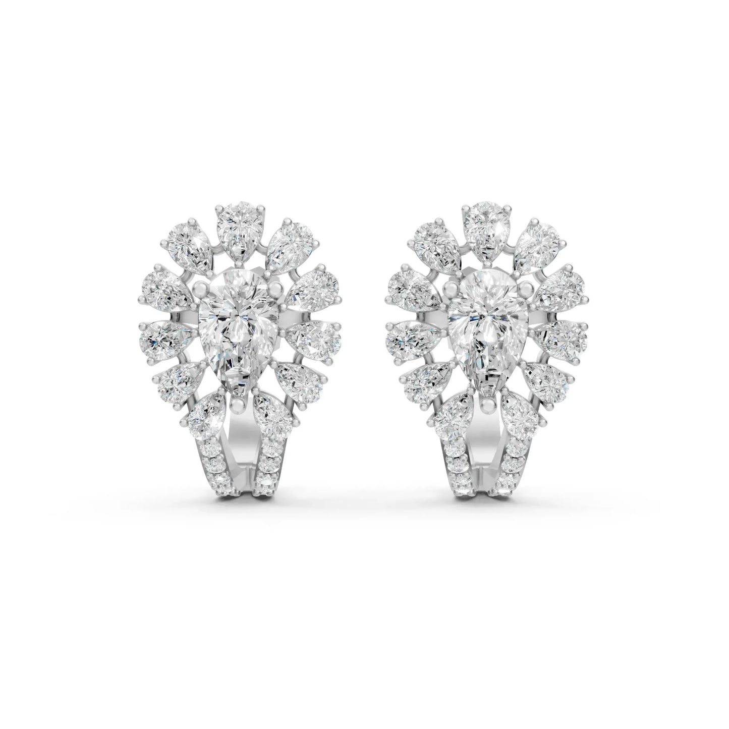 Pear Diamond Earrings White Gold