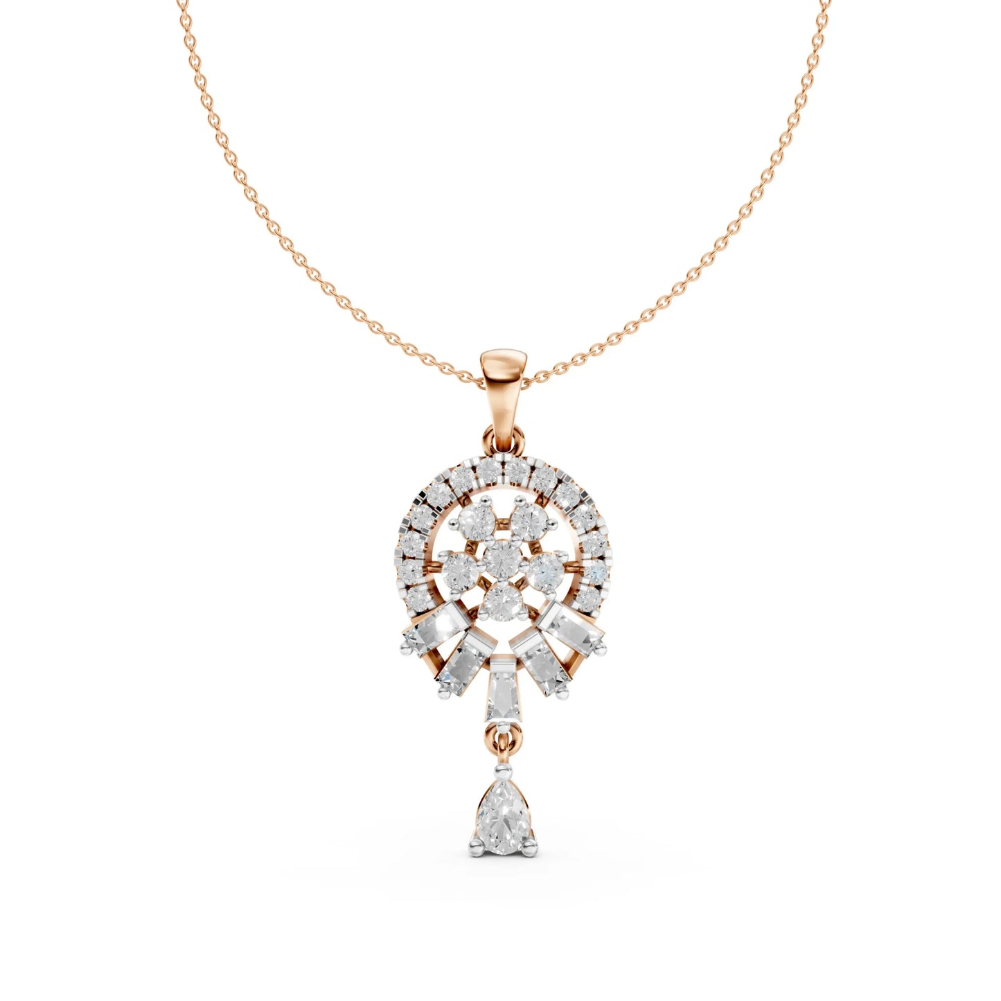 Radiant Drop Pendant Rose Gold
