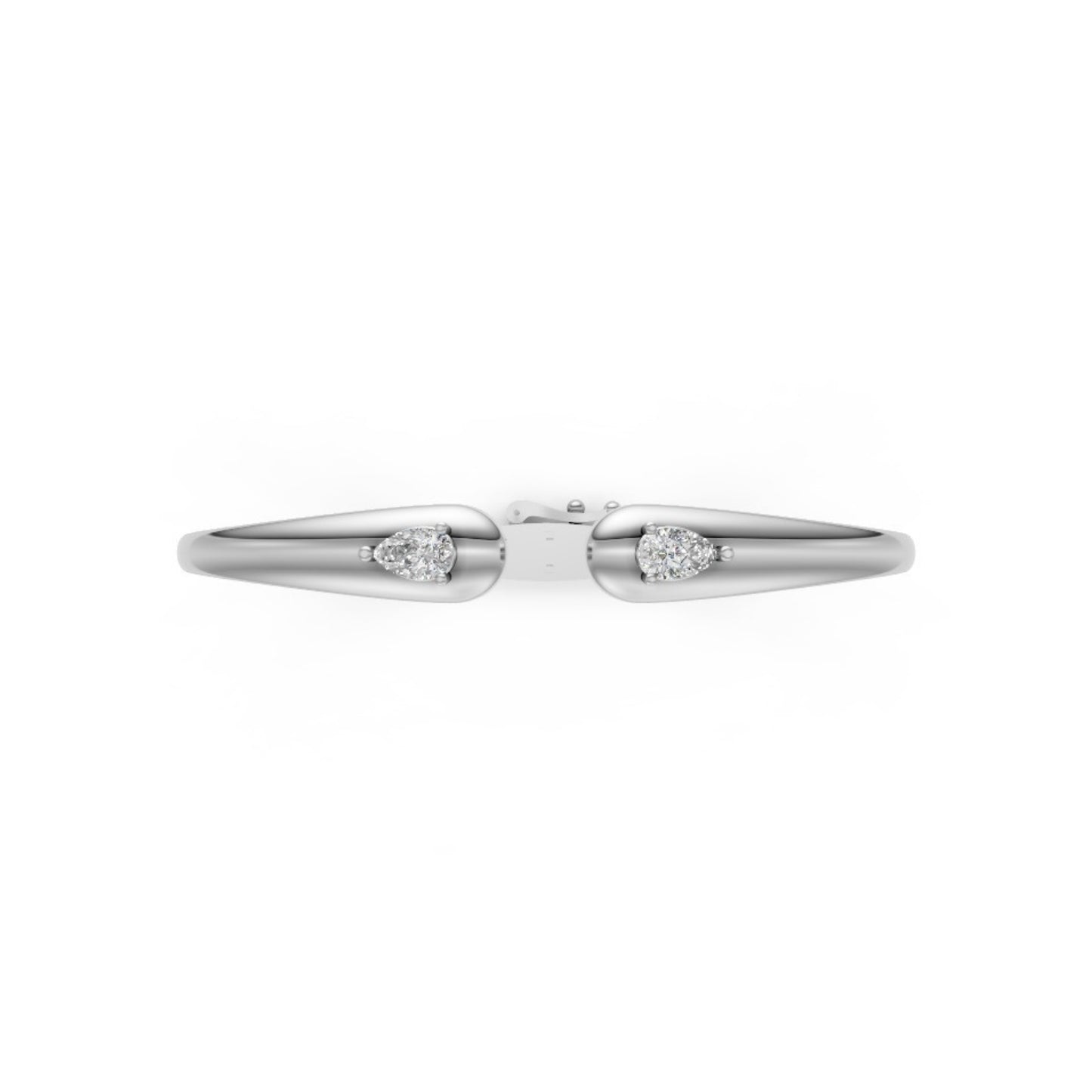 Elegant Open Diamond Bangle White Gold