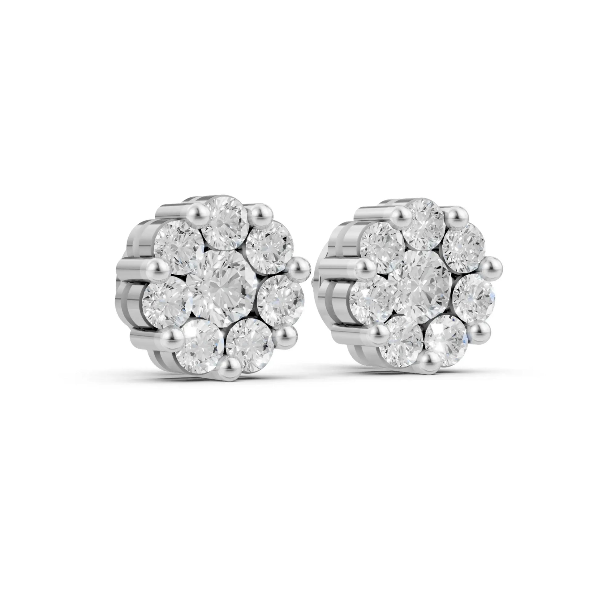 Round Diamond Earrings – Studs, Hoops & Florals White Gold