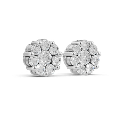 Round Diamond Earrings – Studs, Hoops & Florals White Gold