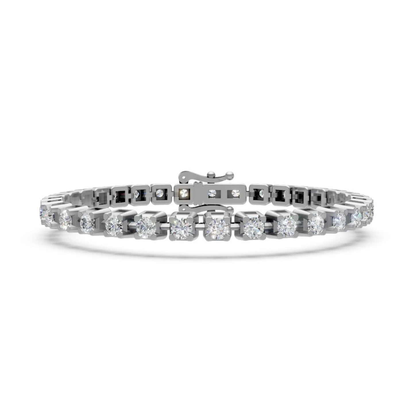 Round Brilliant Diamond Tennis Bracelet White Gold 