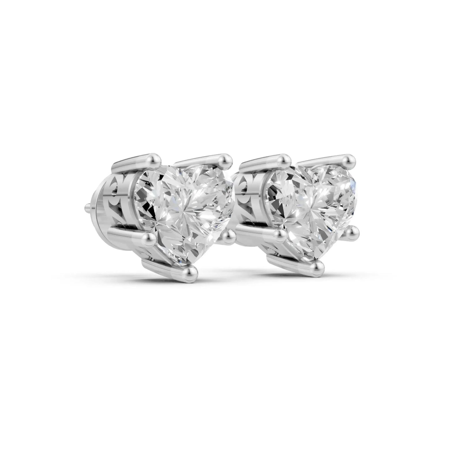 Heart-Shaped Diamond Stud White Gold