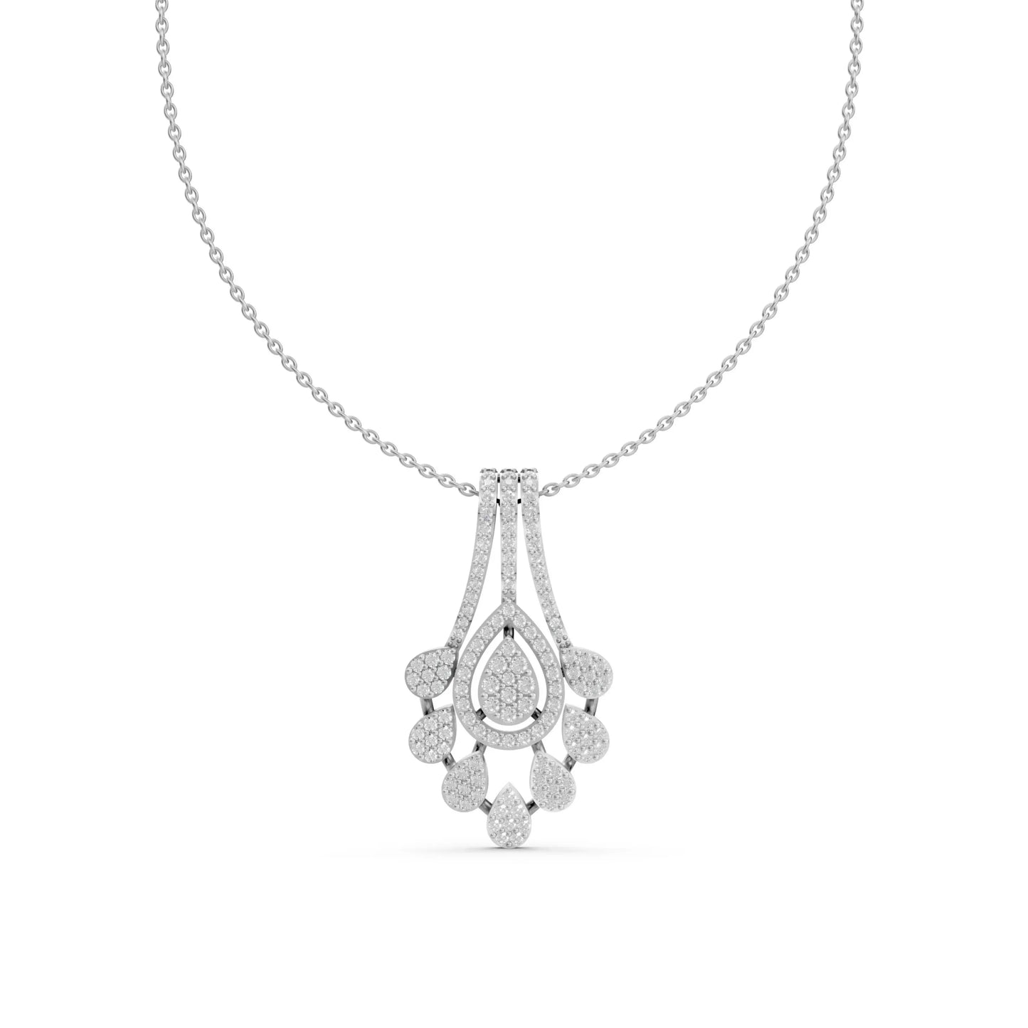 Teardrop Bloom Pendant White Gold