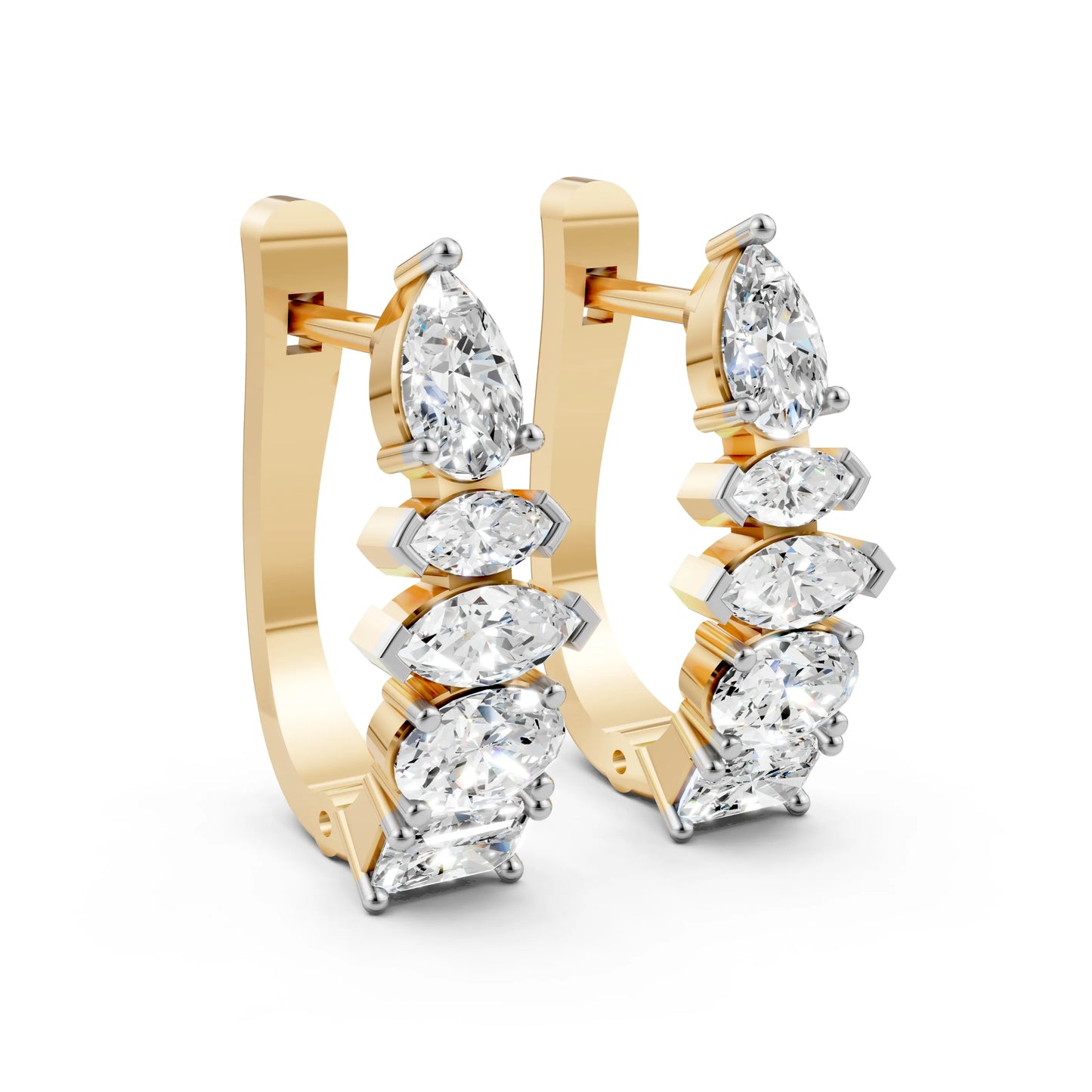 Elegant Diamond Hoop EarringsYellow Gold