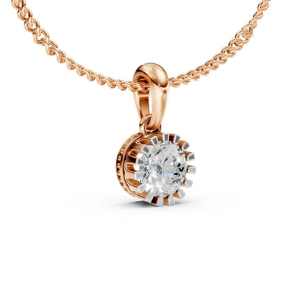 Crown Solitaire Pendant Rose Gold