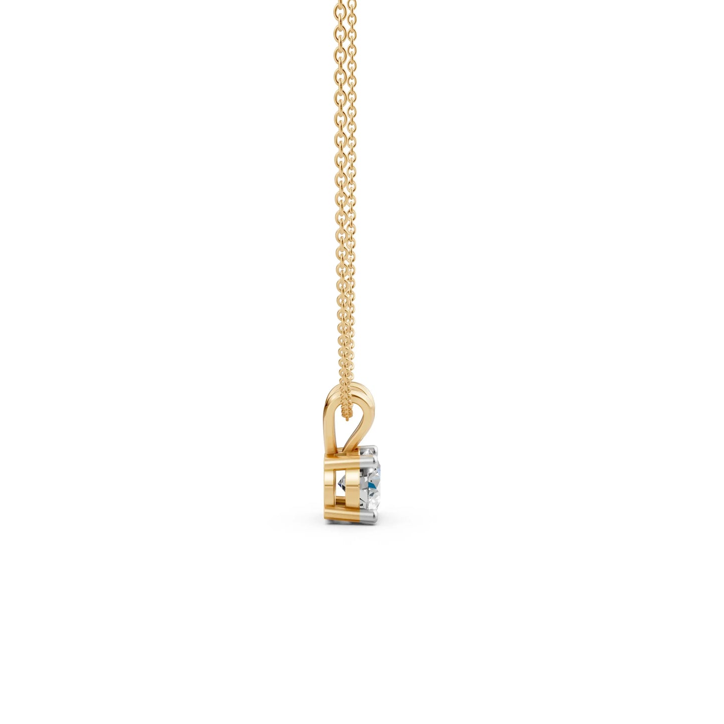 Solitaire Round Pendant Yellow Gold