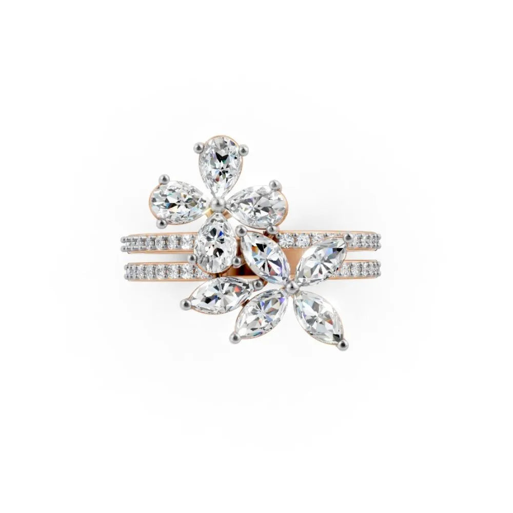 BlossomGlow Marquise Diamond Ring Rose Gold