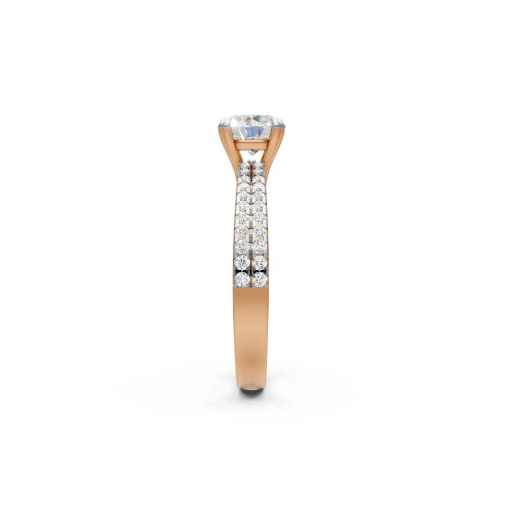DoubleRow Sparkle Solitaire Ring Rose Gold