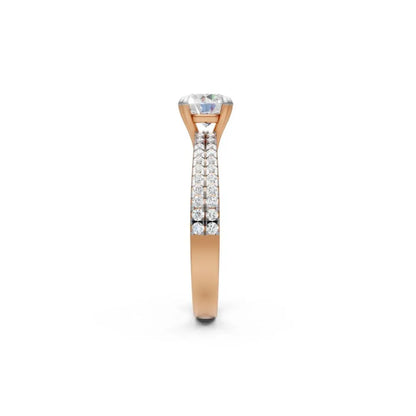 DoubleRow Sparkle Solitaire Ring Rose Gold
