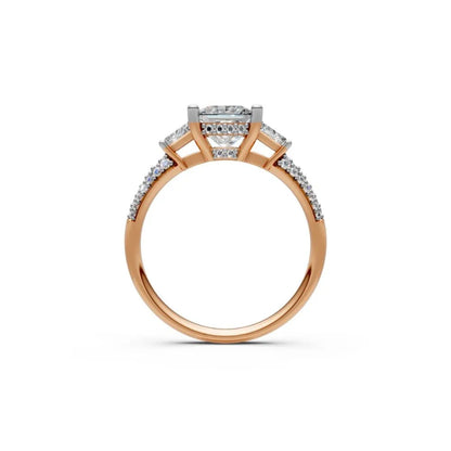 RegalEdge Princess Cut Ring Rose Gold
