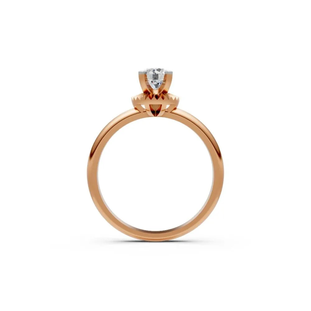 Pleated Grace Solitaire Ring Rose Gold