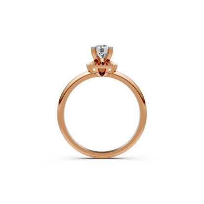 Pleated Grace Solitaire Ring Rose Gold