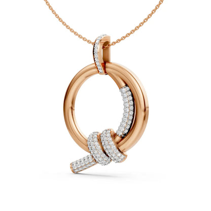 Circle Knot Diamond Pendant Rose Gold