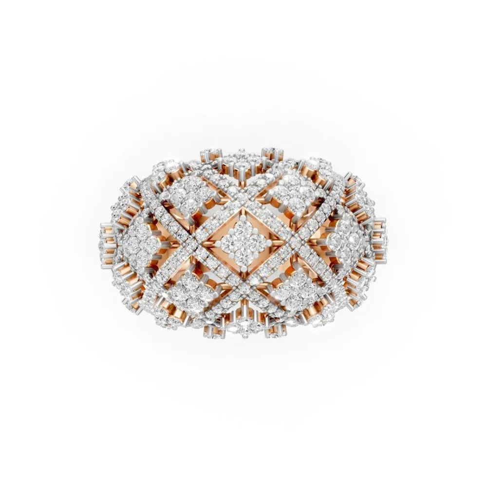 DomeLuxe Gold Diamond Ring Rose Gold