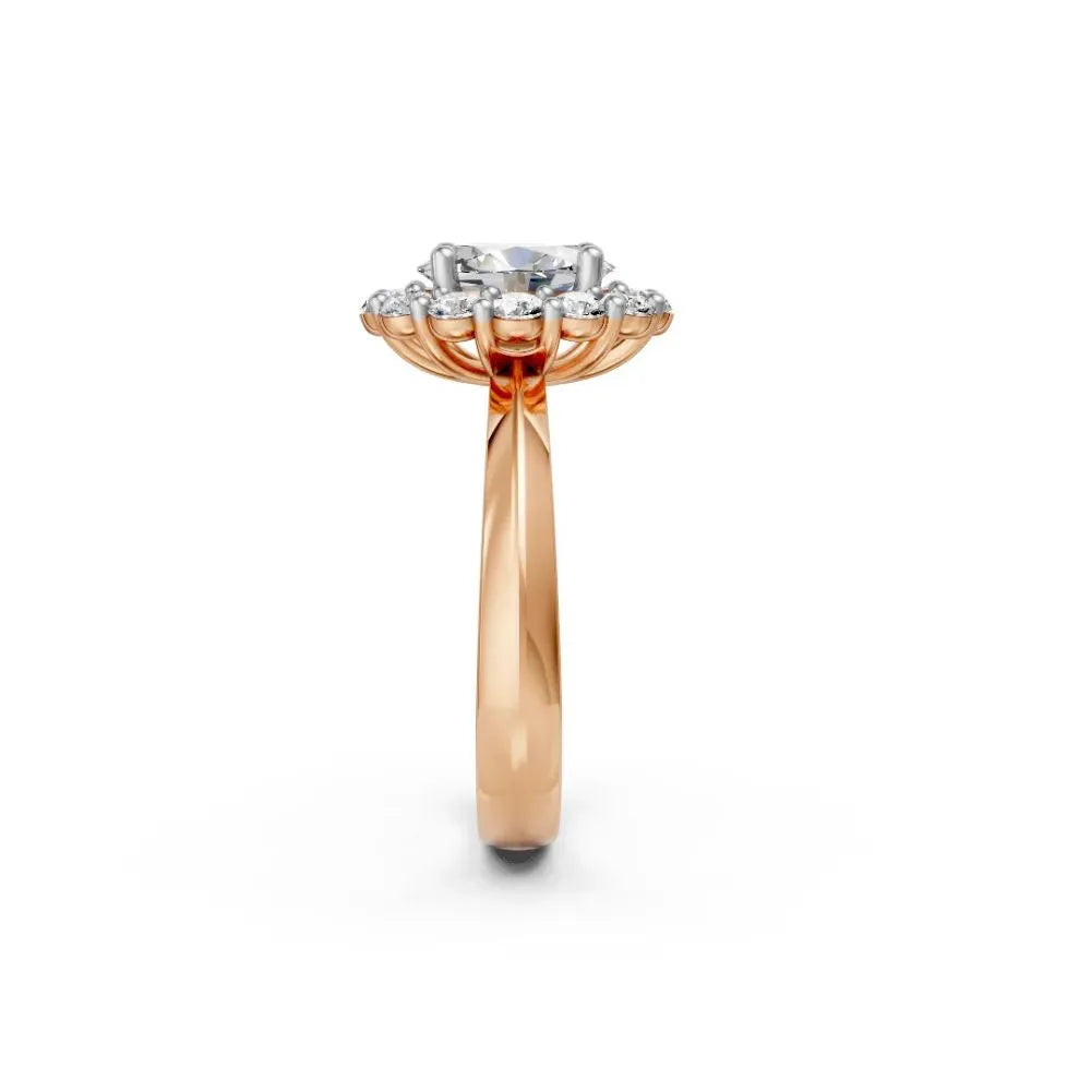 Oval Radiance Halo Ring Rose Gold