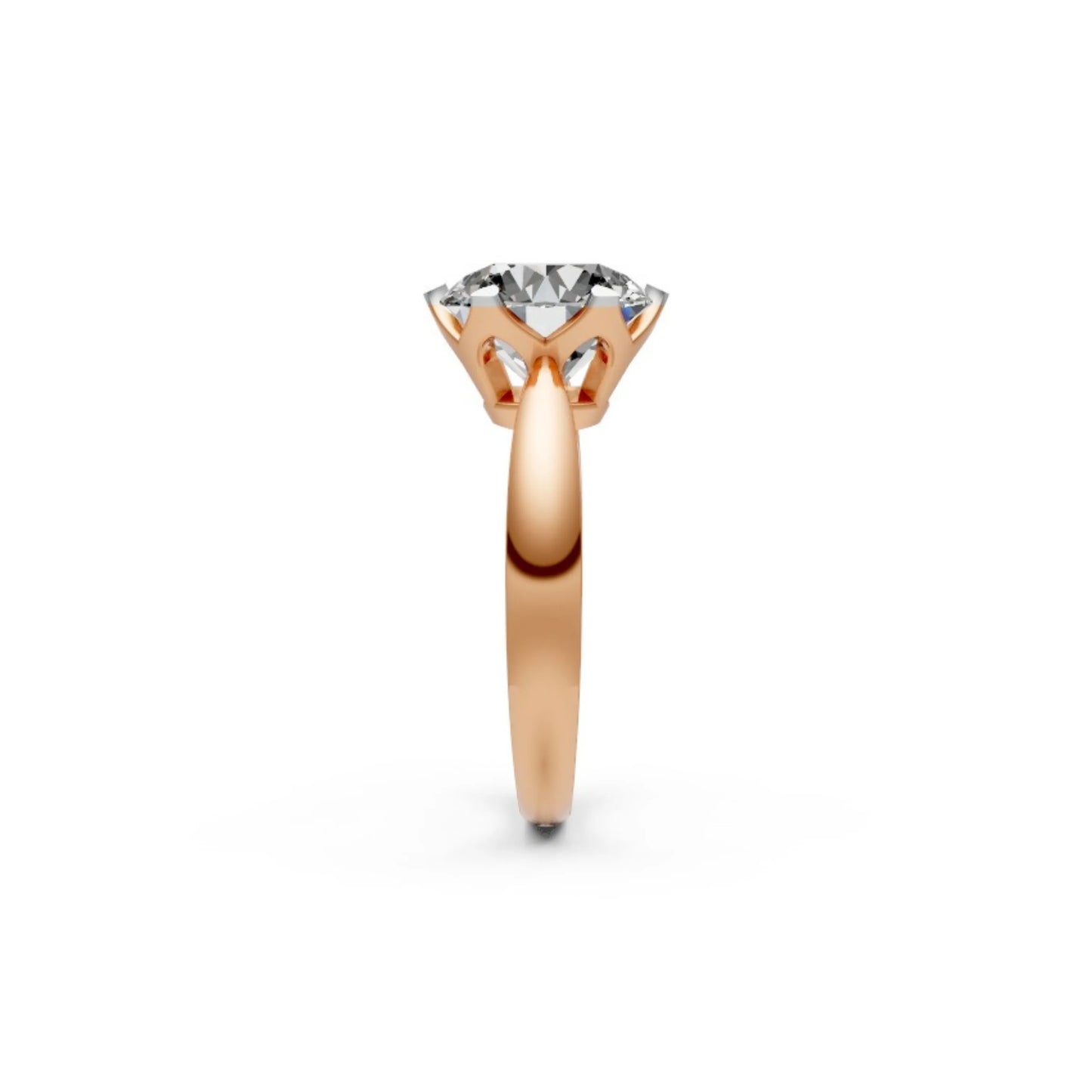 Sculpted Shine Solitaire Ring Rose Gold