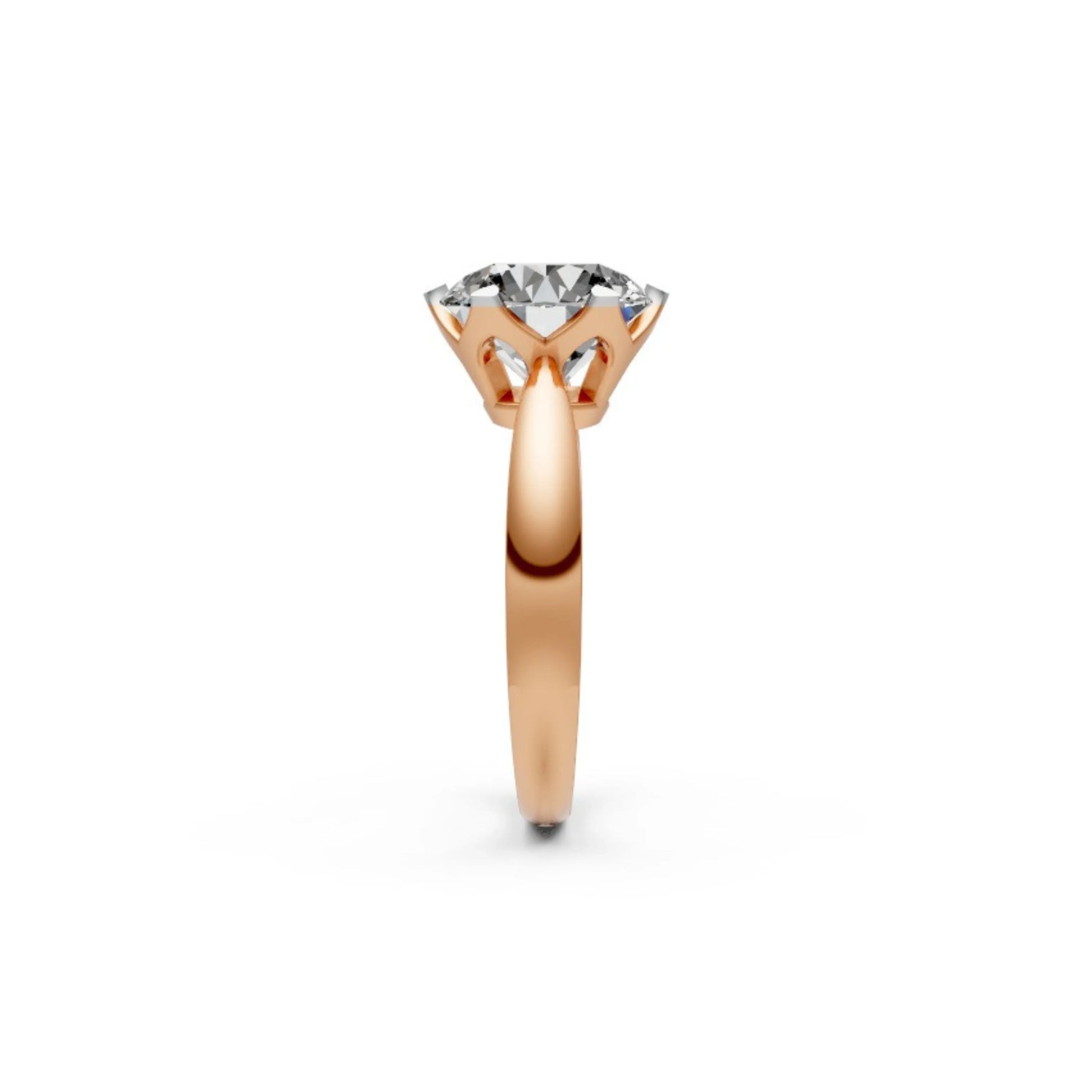 Sculpted Shine Solitaire Ring Rose Gold