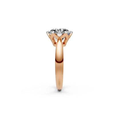 Sculpted Shine Solitaire Ring Rose Gold