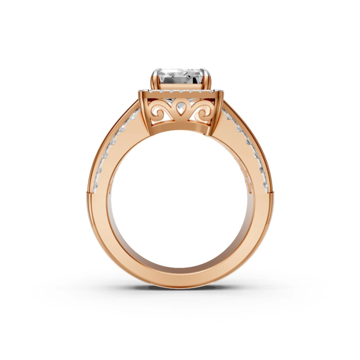 Emerald Baguette Ring Rose Gold