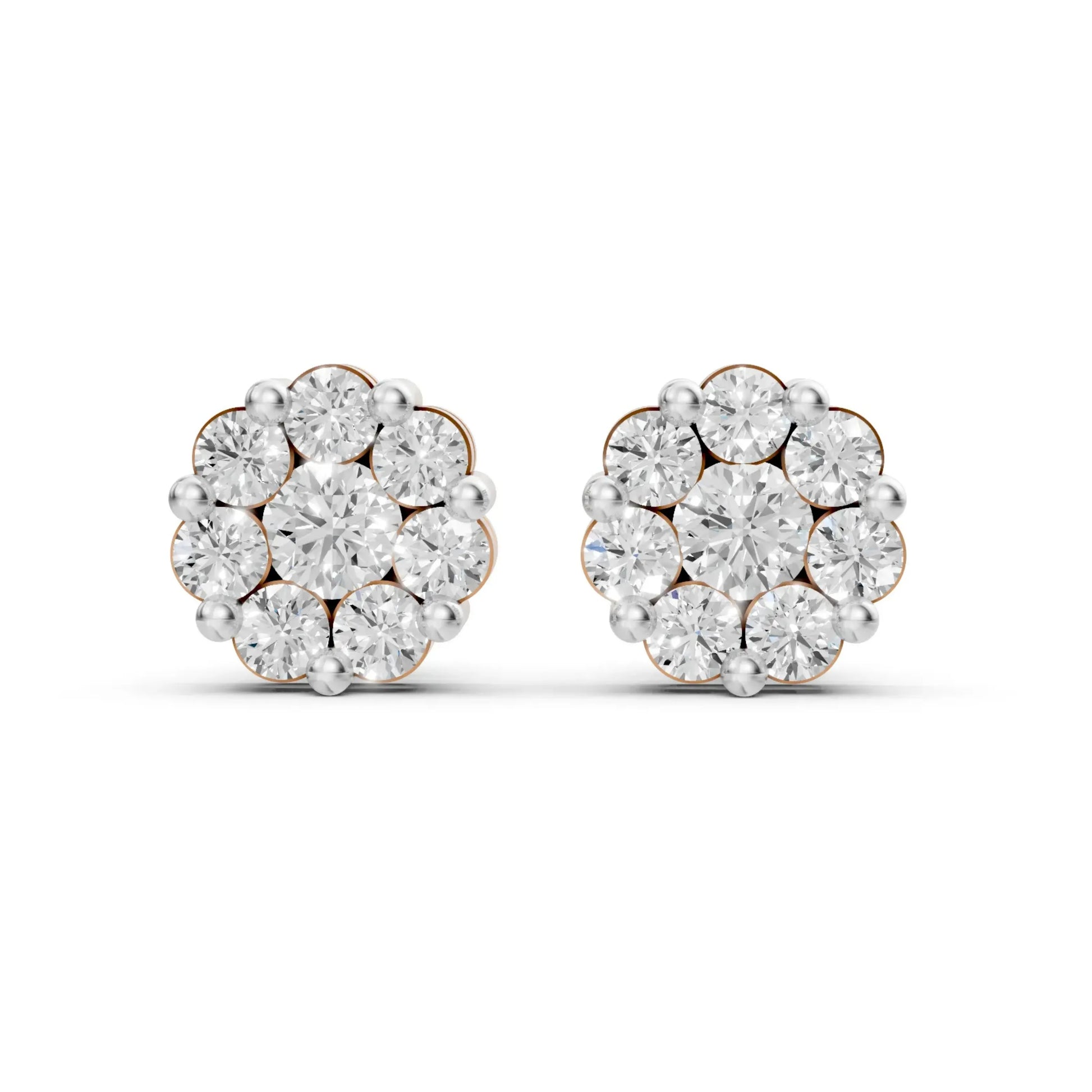 Round Diamond Earrings – Studs, Hoops & Florals Rose Gold