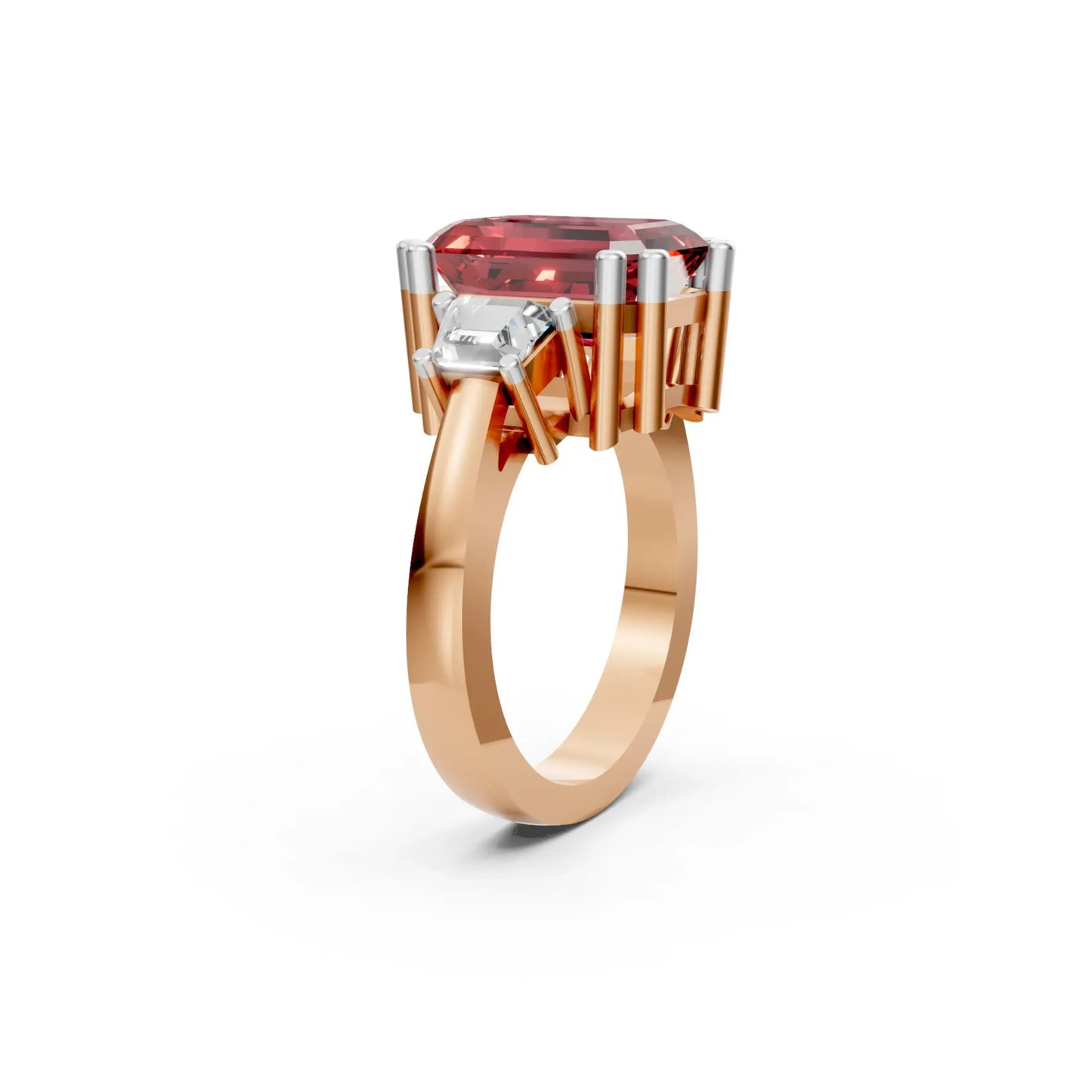 CrimsonFlare Ruby & Diamond Ring Rose Gold