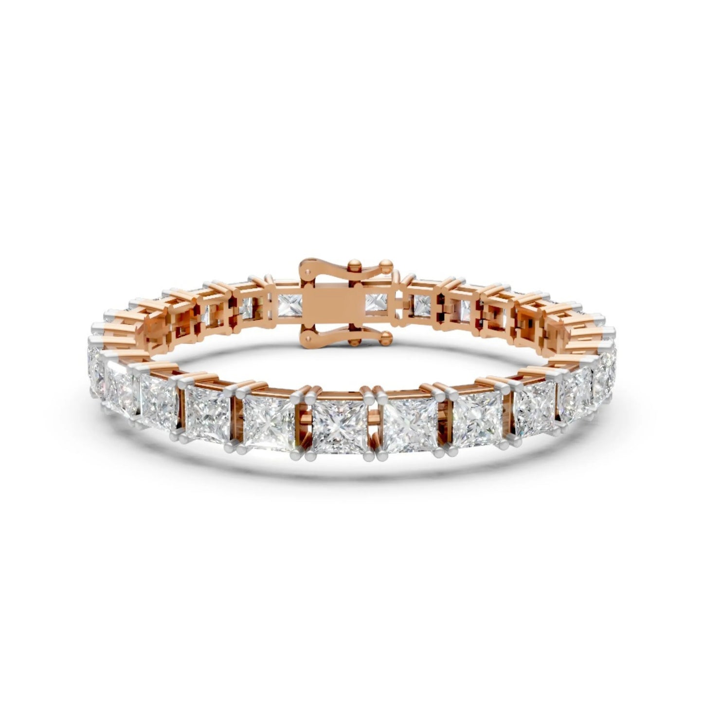 Princess-Cut Diamond Bracelet Rose Gold