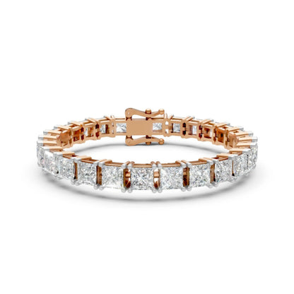 Princess-Cut Diamond Bracelet Rose Gold