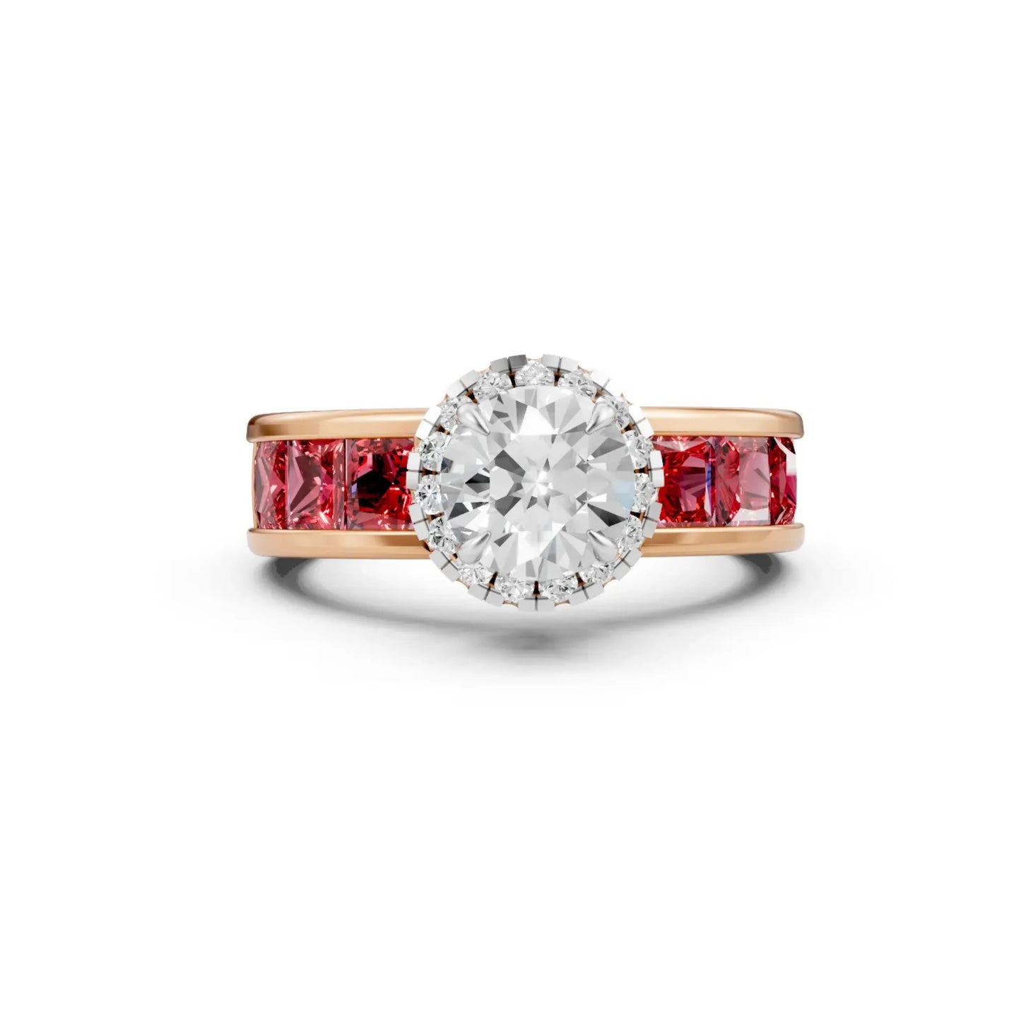 Ruby Channel Solitaire Ring Rose Gold