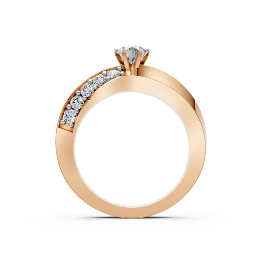 Modern Spark Solitaire Ring Rose Gold