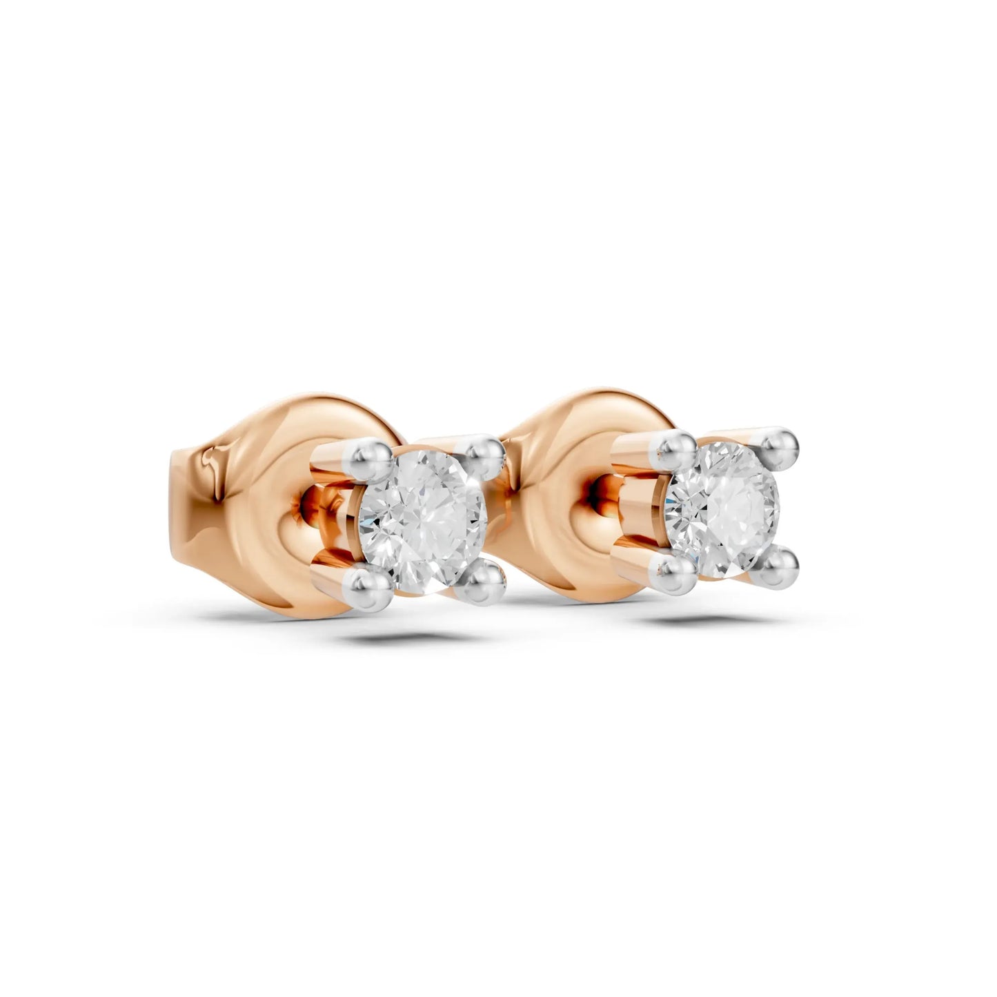 Classic Round Stud Earrings Rose Gold