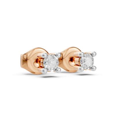 Classic Round Stud Earrings Rose Gold