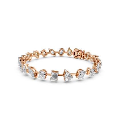 Multi-Shape Diamond Bracelet Rose Gold
