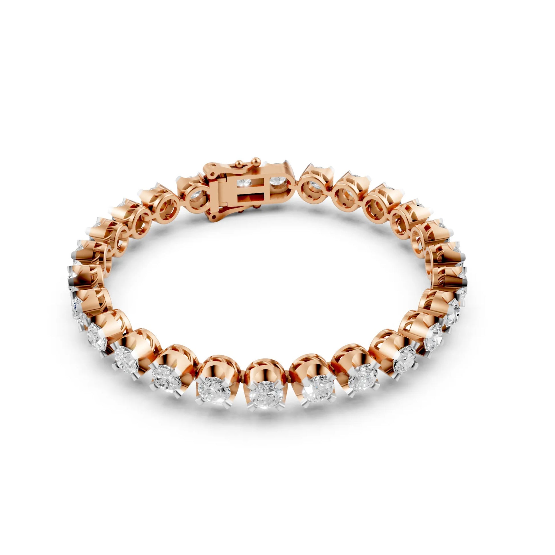 Classic Diamond Tennis Bracelet Rose Gold 
