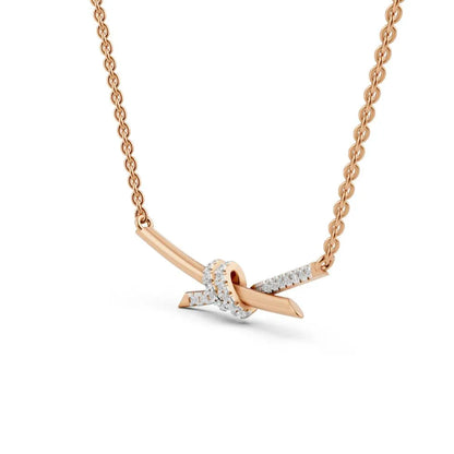Diamond Knot Necklace Rose Gold