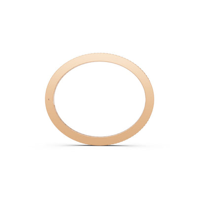 Modern Diamond-Studded Flat Bangle Rose Gold