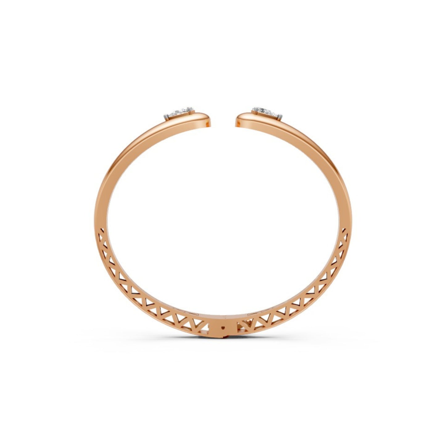 Elegant Open Diamond Bangle Rose Gold