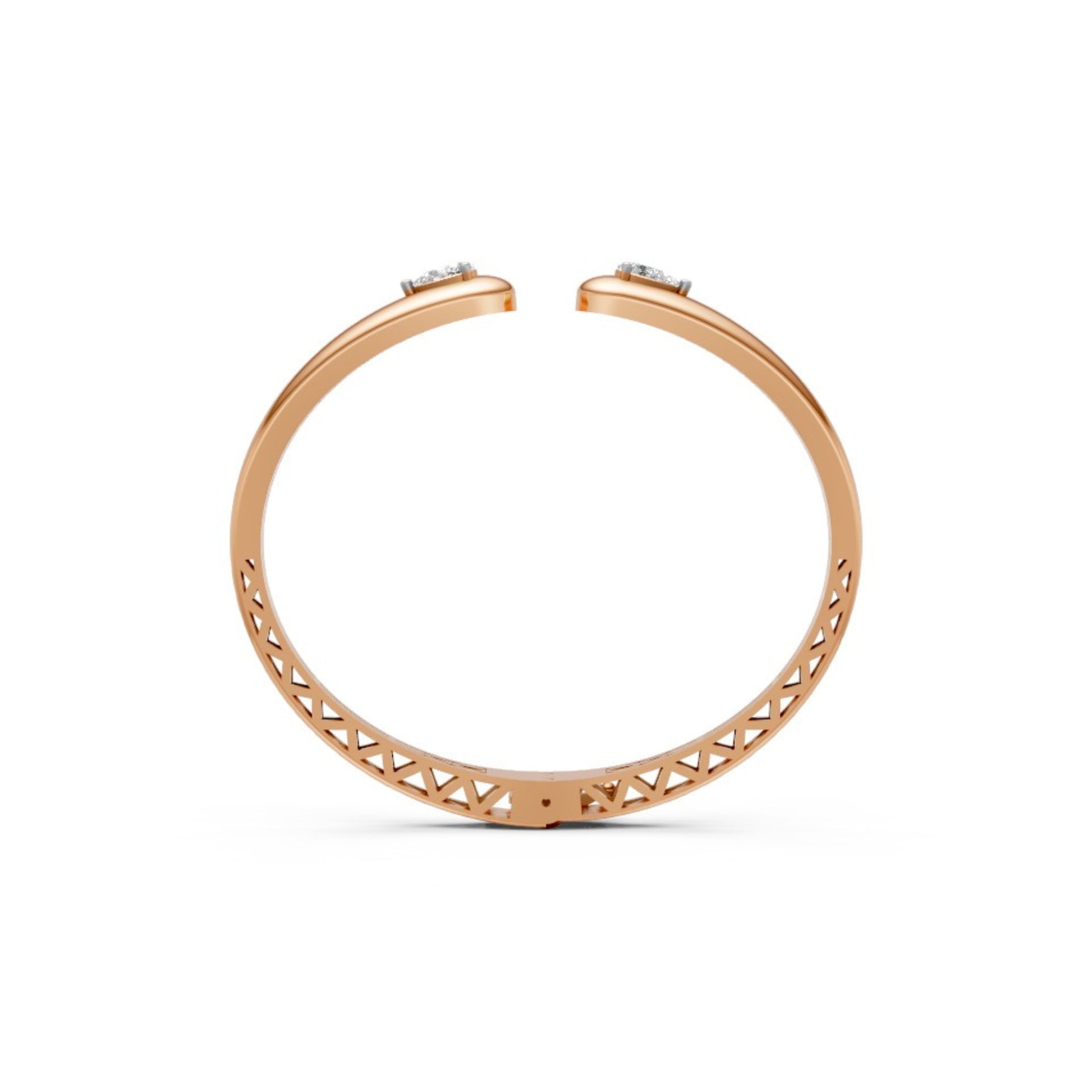 Elegant Open Diamond Bangle Rose Gold