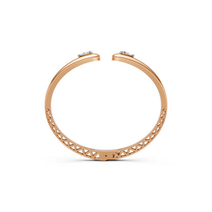 Elegant Open Diamond Bangle Rose Gold