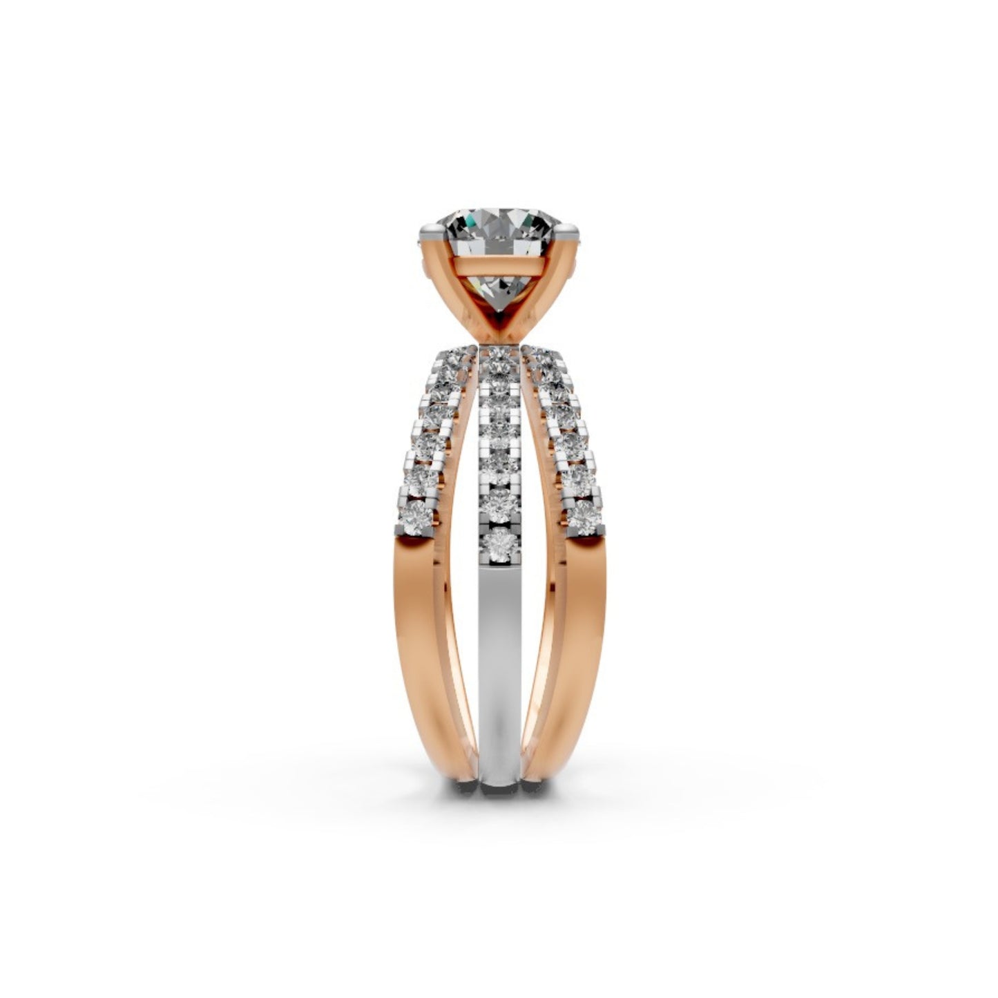 EternaCrown Two-Tone Bridal Ring Set Rose Gold