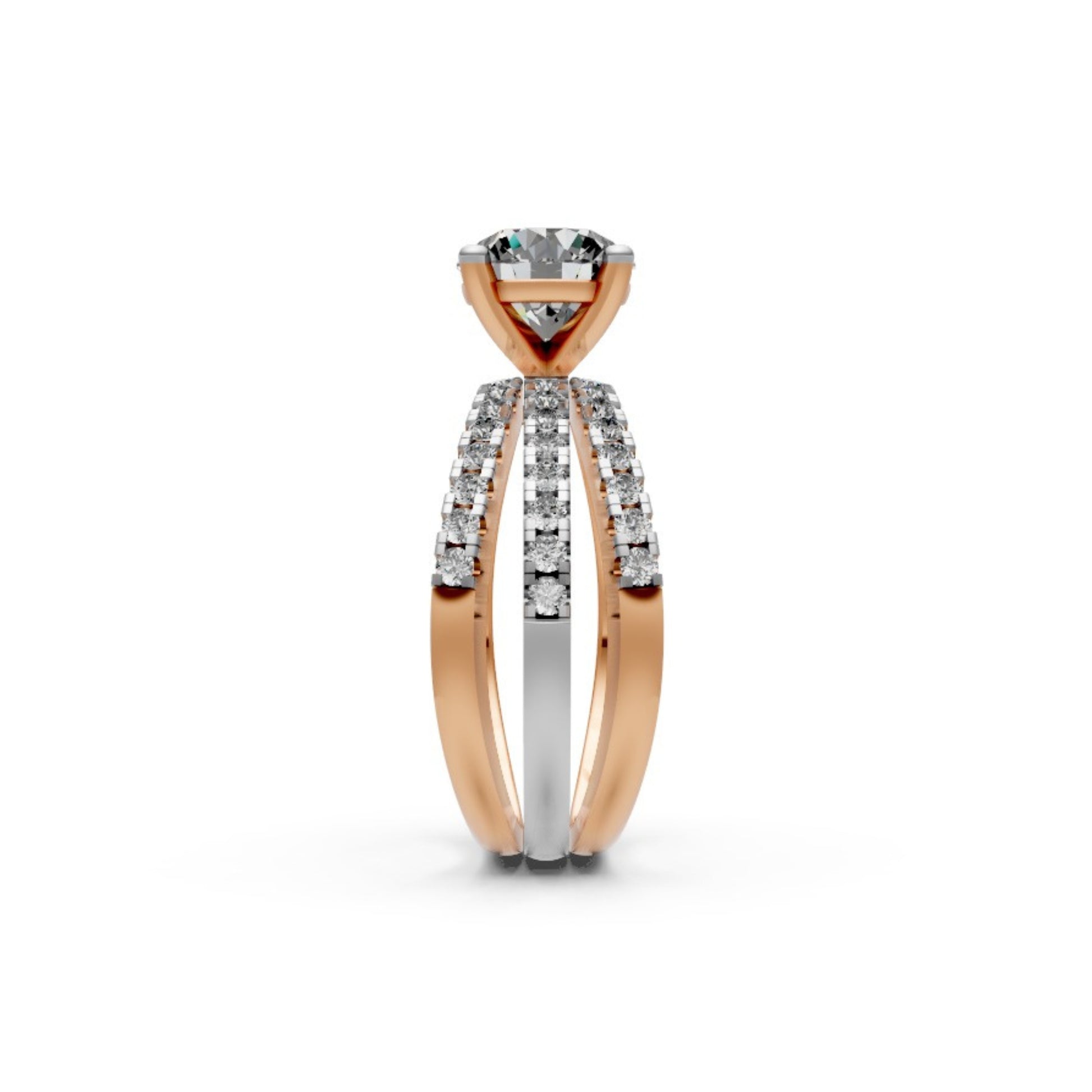 EternaCrown Two-Tone Bridal Ring Set Rose Gold