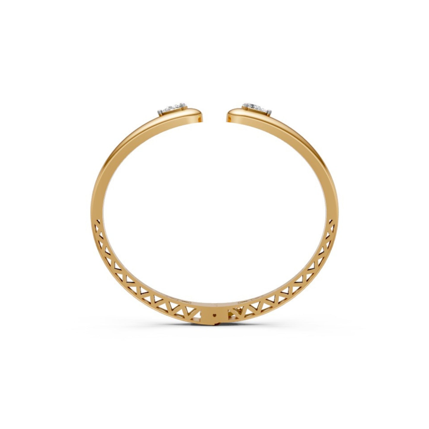 Elegant Open Diamond Bangle Yellow Gold