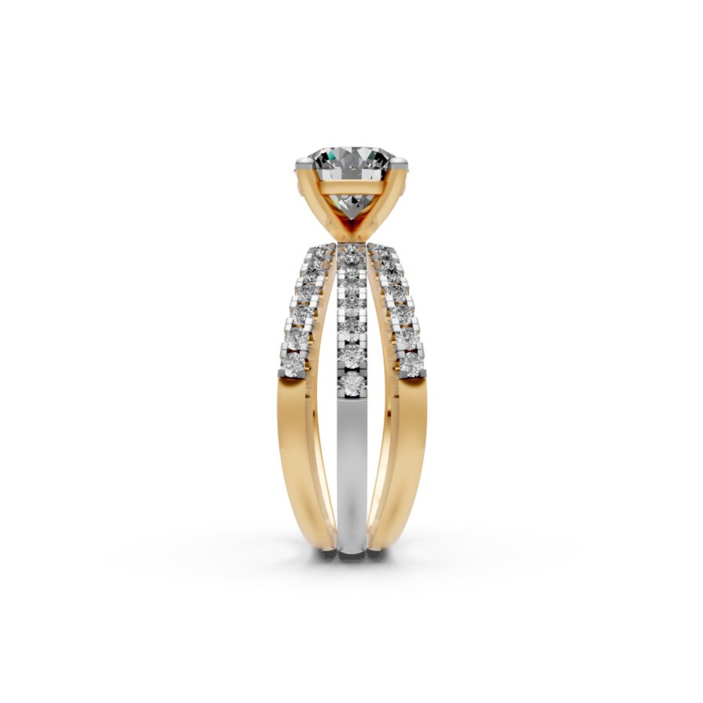 EternaCrown Two-Tone Bridal Ring Set Yellow Gold