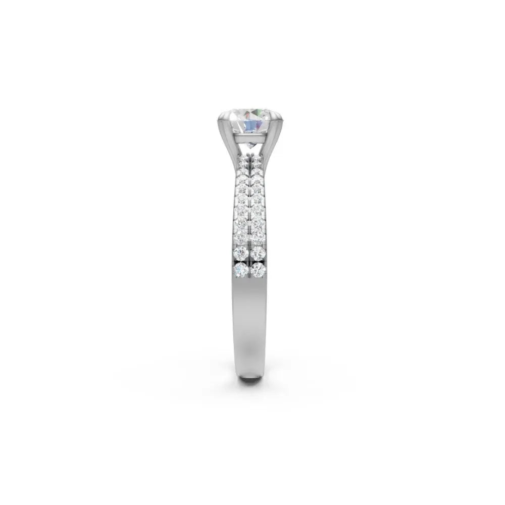DoubleRow Sparkle Solitaire Ring White Gold