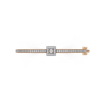 Classic Diamond Halo Bangle Rose Gold