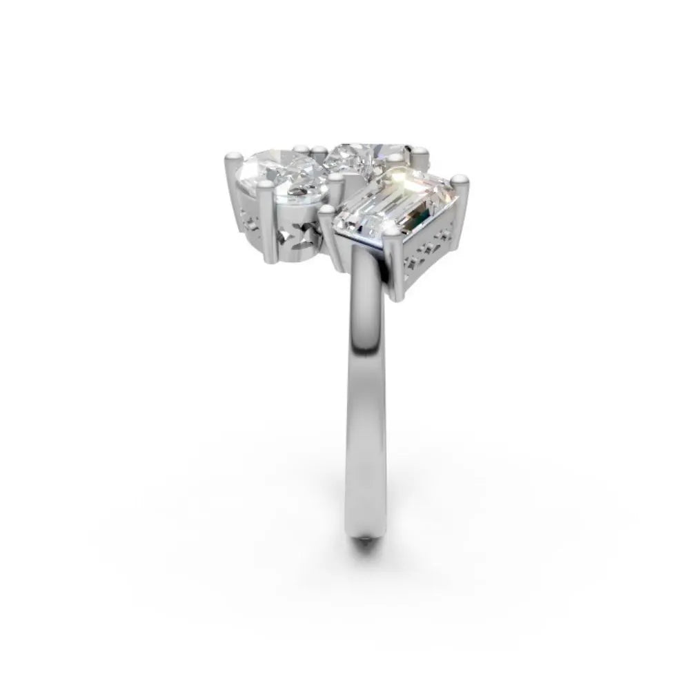 TriadBrilliance Mixed-Cut Ring White Gold