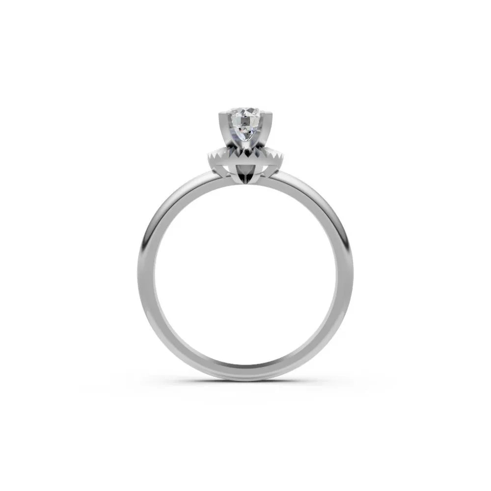 Pleated Grace Solitaire Ring White Gold