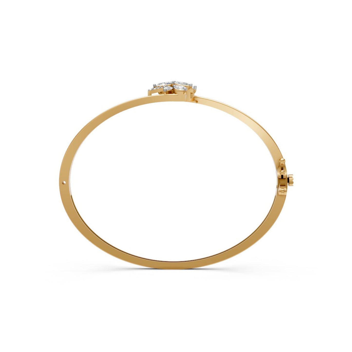Floral Diamond Bangle Yellow Gold