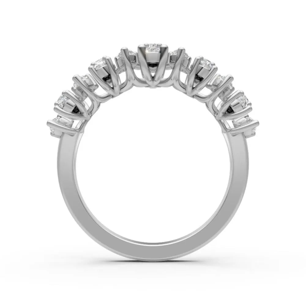 RoseBloom Floral Cluster Ring White Gold
